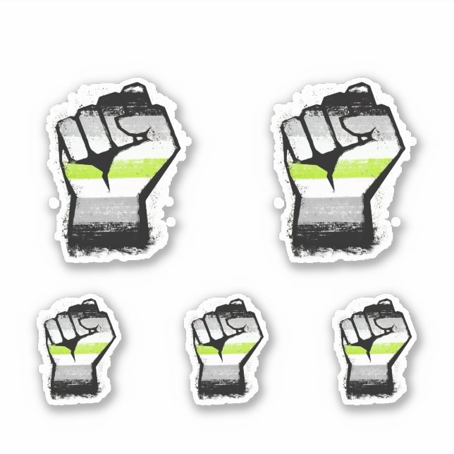 Agender Protest Fist Aufkleber (Vorderseite)