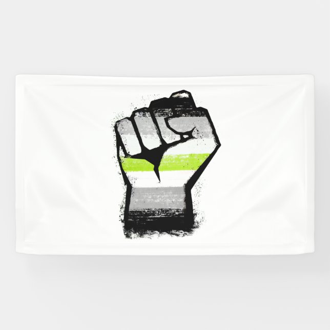 Agender Protest Fist Banner (Horizontal)