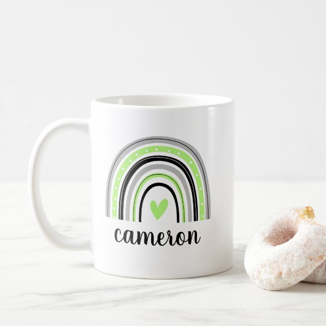 Agender Rainbow Personalisiert Kaffeetasse (Mit Donut)
