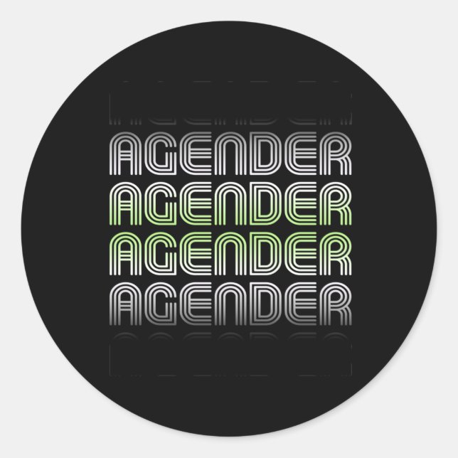 Agender Retro Pride Runder Aufkleber (Vorderseite)