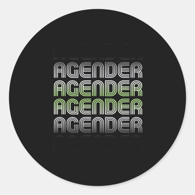 Agender Retro Pride Runder Aufkleber (Vorderseite)