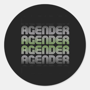 Agender Retro Stolz Runder Aufkleber