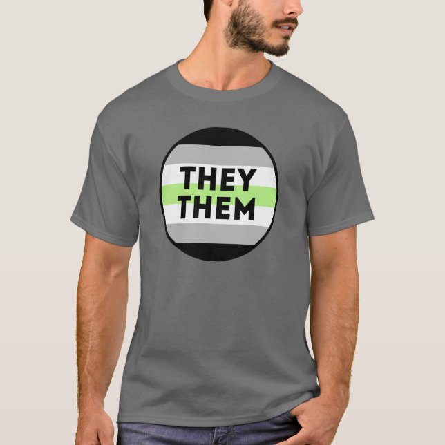 Agender Sie/sie Stolz T - Shirt (Vorderseite)