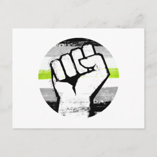 Agender Stolz Faust Kreisdruck Postkarte
