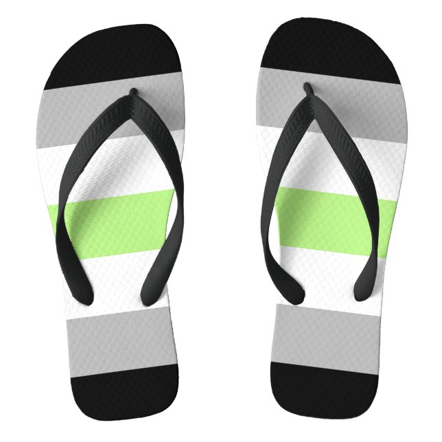 Agender-Stolz-Flagge Flip Flops (Fußbett)