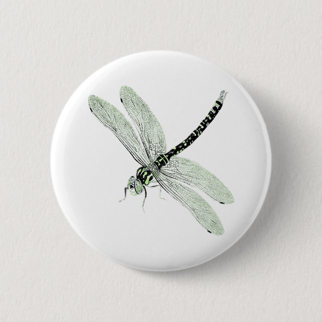 Agender-Stolz Vintage-Libelle-Kunst Button (Vorderseite)