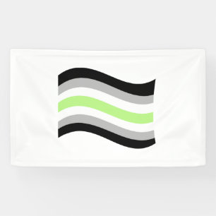 Agender Stolz Wavy Flag Banner