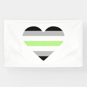 Agender-Stolzflagge Herz Banner