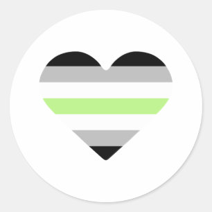 Agender-Stolzflagge Herz Runder Aufkleber