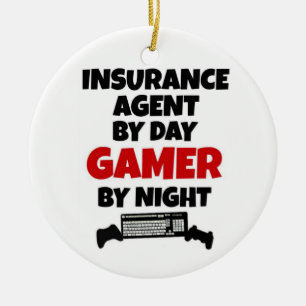 Agent der Versicherung durch Tag Gamer durch Nacht Keramikornament