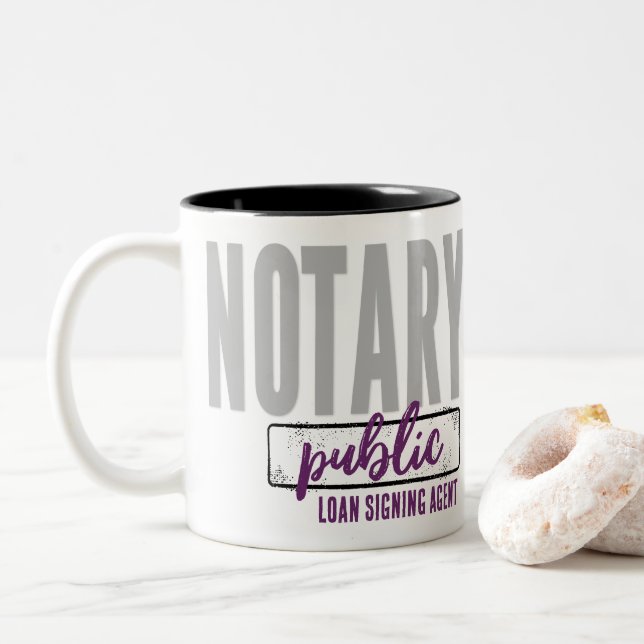 Agent für Notare-Kreditsignierung Zweifarbige Tasse (Mit Donut)