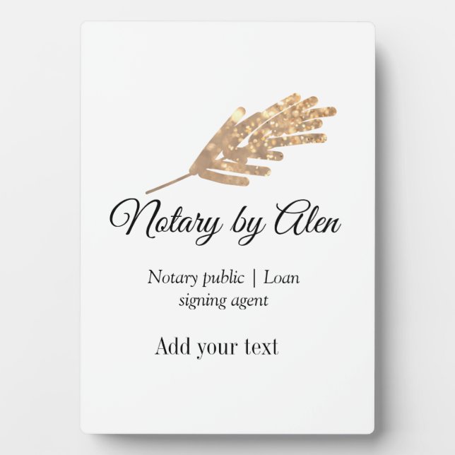 Agent für öffentliche Notare-Darlehen hinzufügen Fotoplatte (Vorderseite)