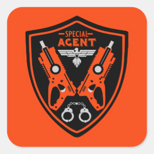Agent-Kid Quadratischer Aufkleber