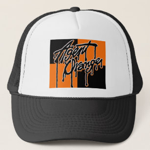Agent-orange "Tropfen-" Logo-Punk-Hut Truckerkappe