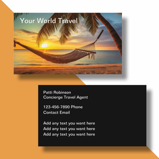 Agent Sunset Hammock Business Cards Visitenkarte (Von Creator hochgeladen)