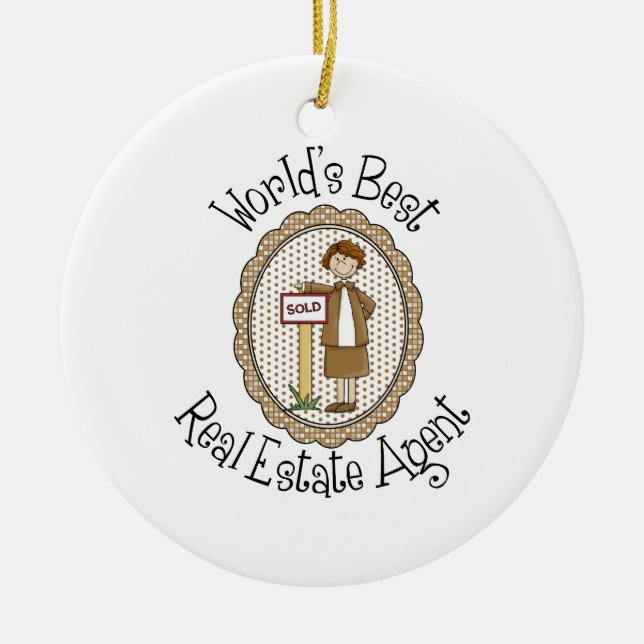 Agent T-Shirts und Geschenke der Welt: Bestes Real Keramikornament (Vorne)