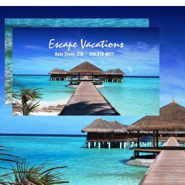 Agent, Urlaub, Tropen, weltweit, Visitenkarte (Travel Agent, Vacation, Tropical, Worldwide, Business Card)