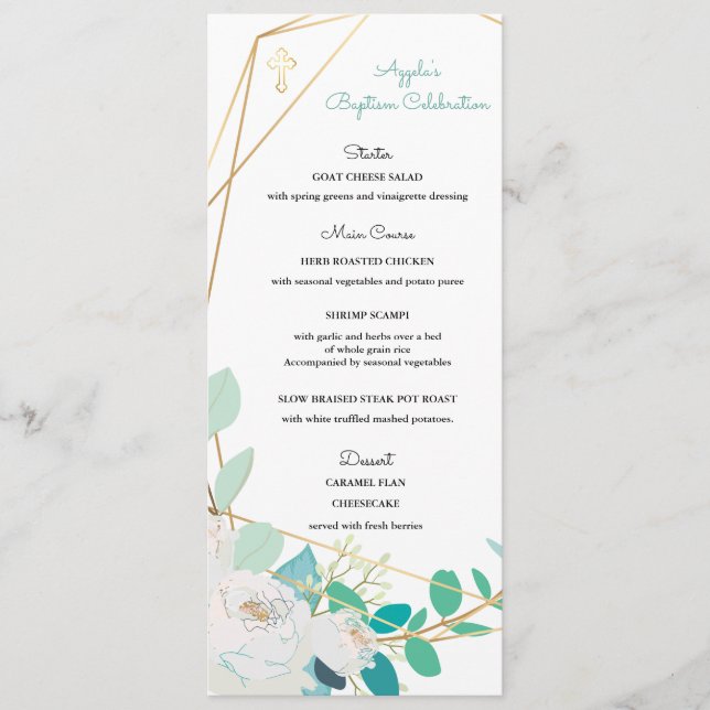 Aggela Menu Menükarte (Vorderseite)