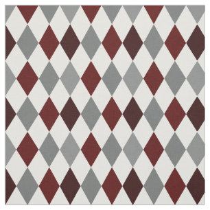 Aggie Maroon & Gray Raute Muster Stoff