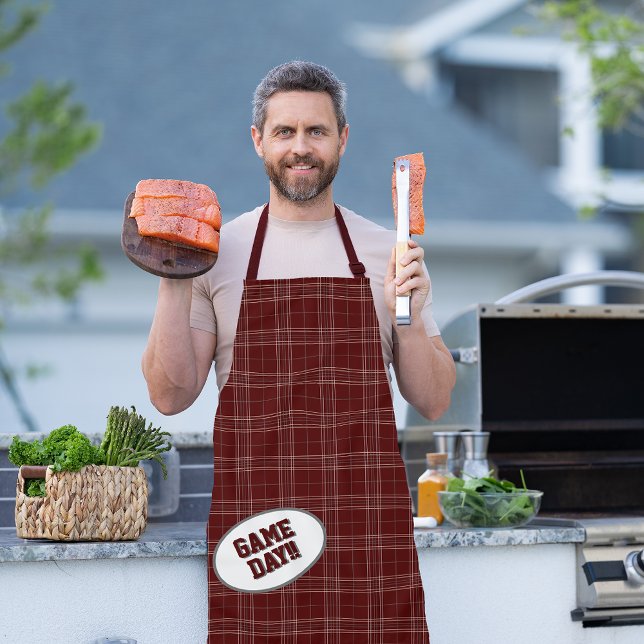 Aggie Maroon Kariert Pattern Game Day Schürze (Von Creator hochgeladen)