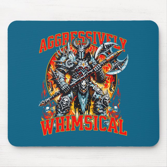 Aggressiv Whimsischer Dunkler Fantasy-Kriegerkampf Mousepad (Vorne)