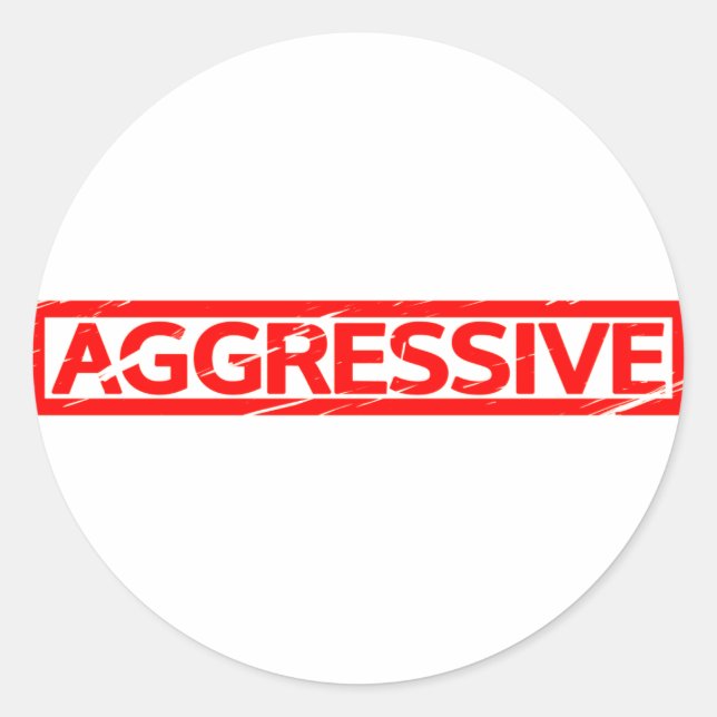 Aggressive Briefmarke Runder Aufkleber (Vorderseite)