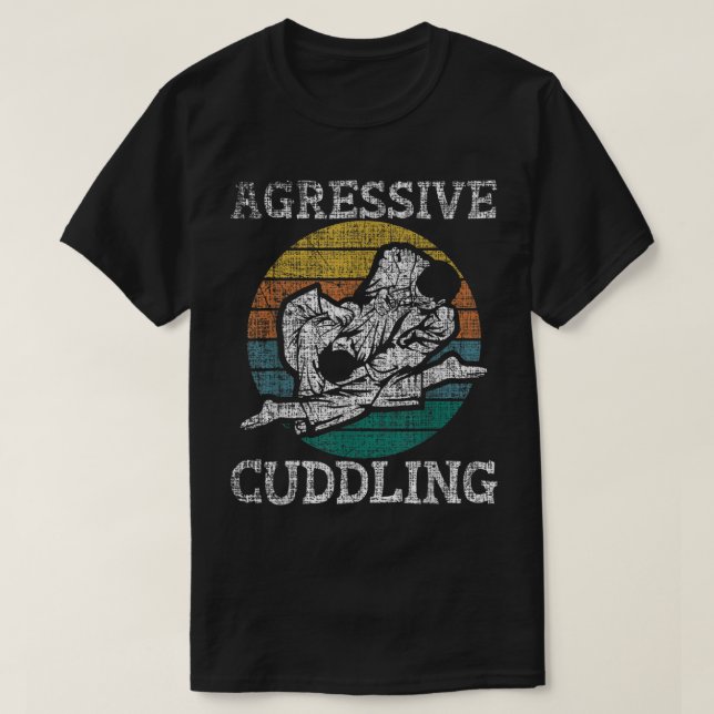 Aggressive Cuddling - brasilianischer Jiu Jitsu MI T-Shirt (Design vorne)