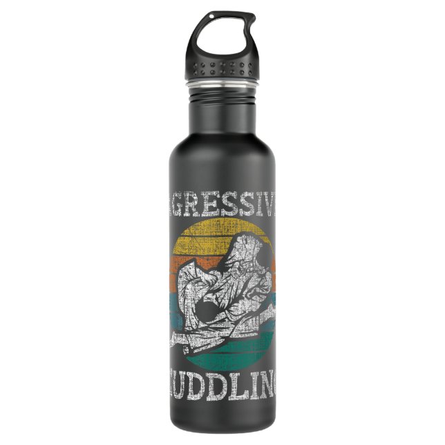 Aggressive Cuddling - Brazilian Jiu Jitsu MMA BJJ  Edelstahlflasche (Vorderseite)