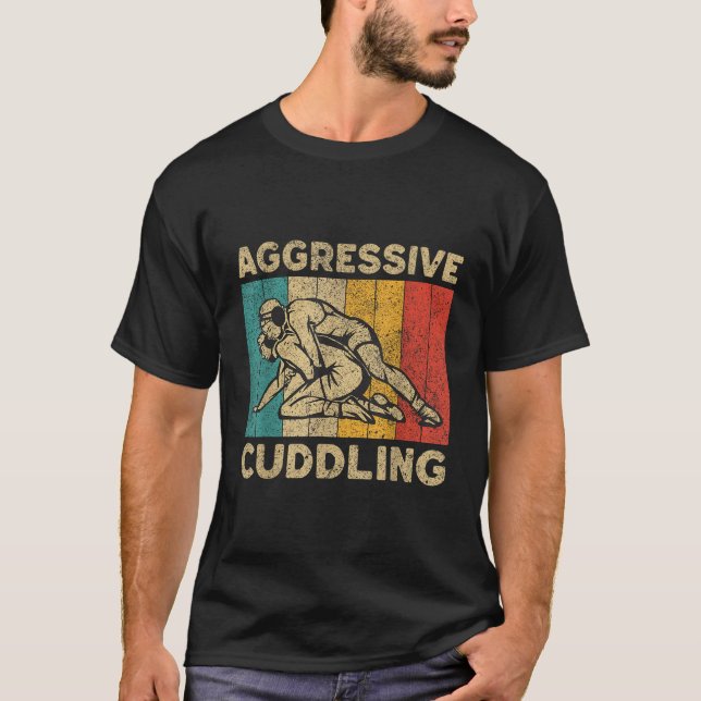 Aggressive Cuddling Vintage Wrestling Wrestler  T-Shirt (Vorderseite)