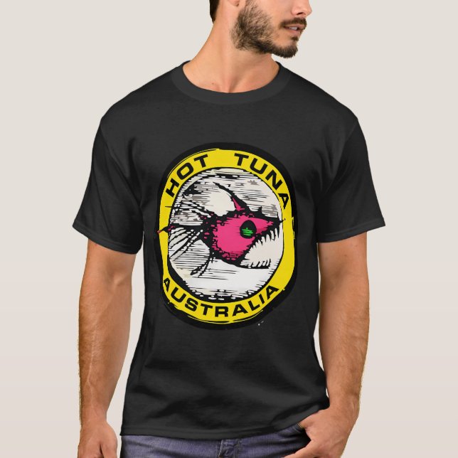 Aggressive-Fisch-Emblem-Musik T-Shirt (Vorderseite)