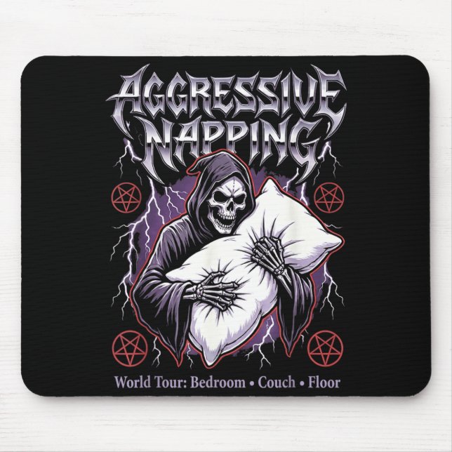 Aggressive Napng Funny Heavy Metal Grim Reaper Sle Mousepad (Vorne)