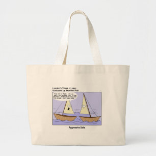 Aggressive Segel Lustiges Segelboot Cartoon Gesche Jumbo Stoffbeutel