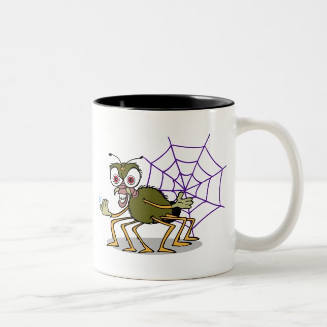 aggressive Spinne Zweifarbige Tasse (Rechts)