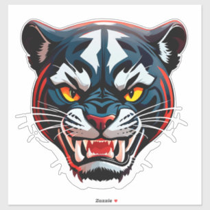 Aggressive Tiger-Kopf-Illustration Aufkleber
