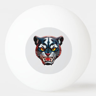 Aggressive Tiger-Kopf-Illustration Tischtennisball