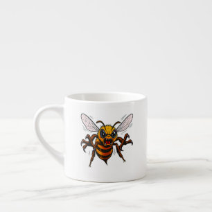 Aggressive Wespentrickfilm-Illustration Statement Espressotasse