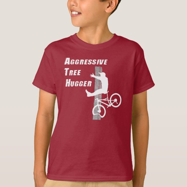 Aggressiven Baum Hugger Kindes T-Shirt (Vorderseite)