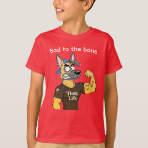 Aggressiver Deutscher Schäferhund Gangster Leben H T-Shirt