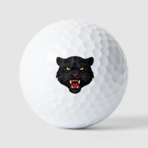 Aggressiver schwarzer Panther mit roten Augen Golfball
