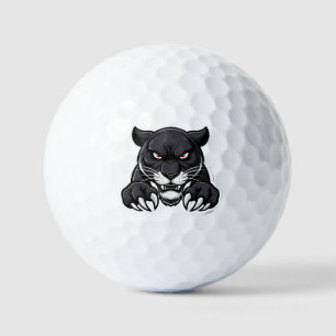 Aggressiver schwarzer Panther mit roten Augen Golfball