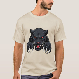 Aggressiver schwarzer Panther mit roten Augen T-Shirt