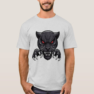 Aggressiver schwarzer Panther mit roten Augen T-Shirt