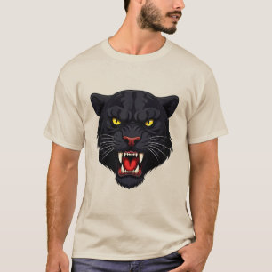 Aggressiver schwarzer Panther mit roten Augen T-Shirt