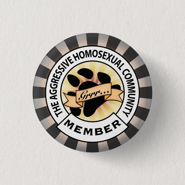 Aggressives Bärn-Abzeichen Button (Vorderseite)