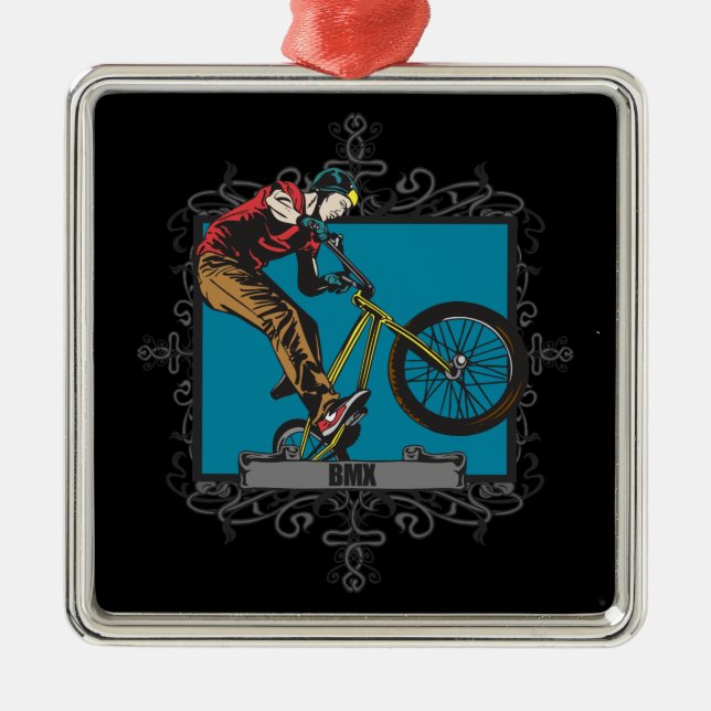 Aggressives BMX Ornament Aus Metall (Vorne)