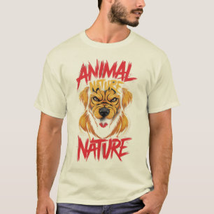 Aggressives Hunde-Grafik-T-Shirt mit Tiernatur T-Shirt