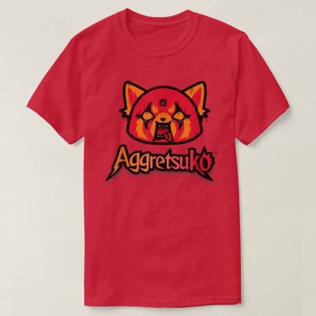 Aggretsuko RAGE Rock n Roll Heavy Metal Music  T-Shirt (Design vorne)