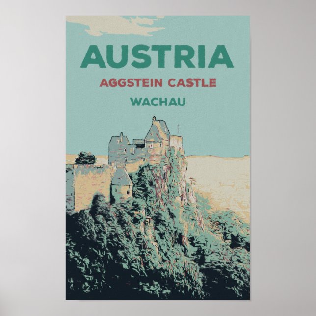 Aggstein Castle Ruins, Wachau, Österreich Poster (Vorne)