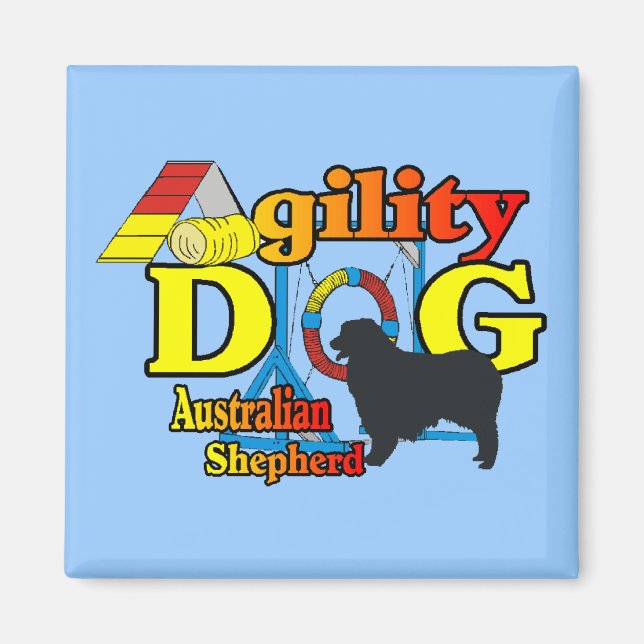 Agility Australian Shepherd Gifts Magnet (Vorne)