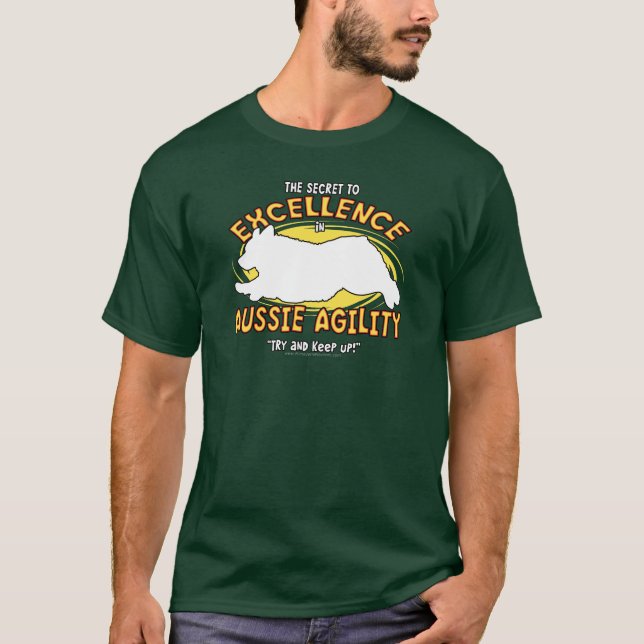 Agility-australischer Schäfer-geheimes dunkles T-Shirt (Vorderseite)